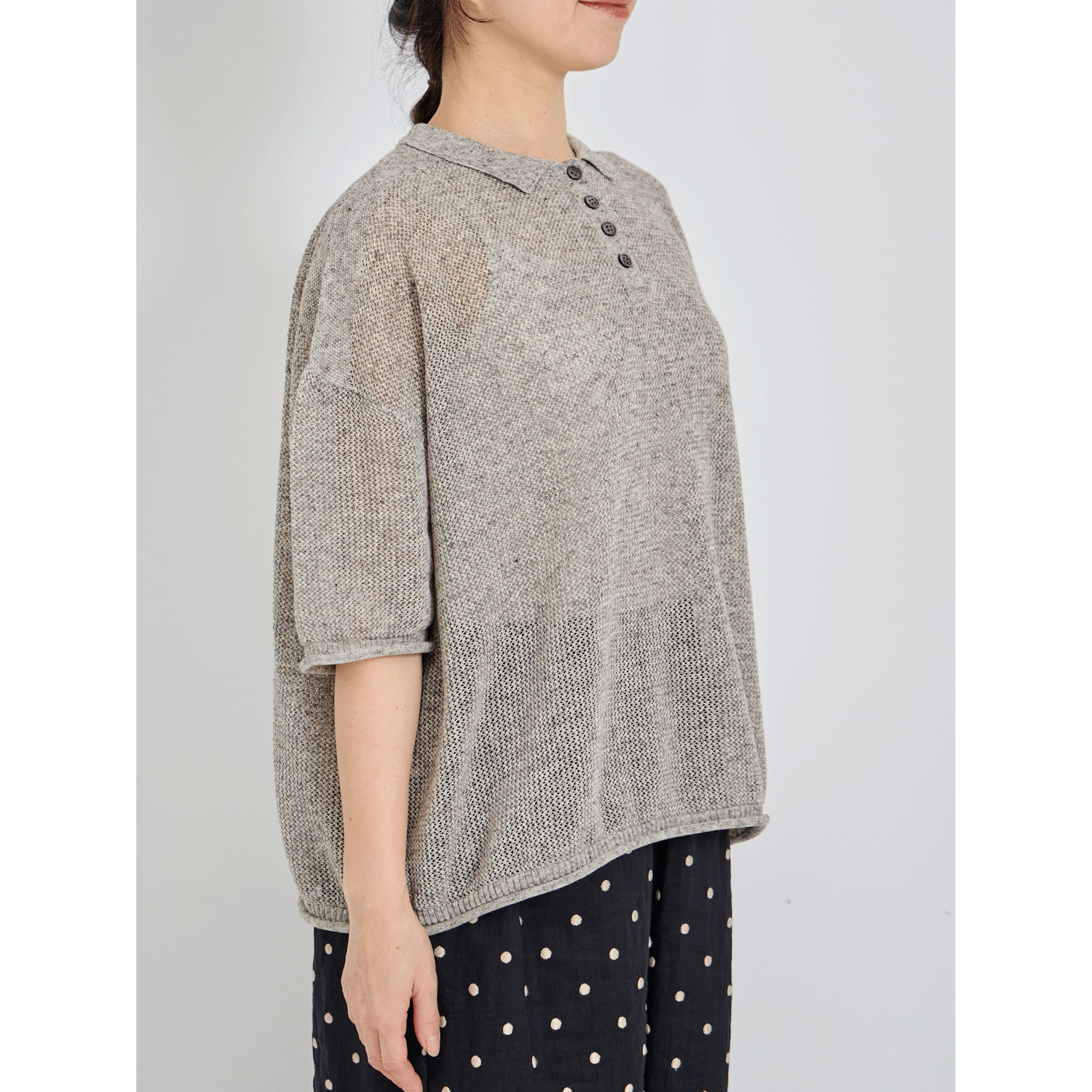 YURK geniet van 鹿の子編みPOLO - 画像3