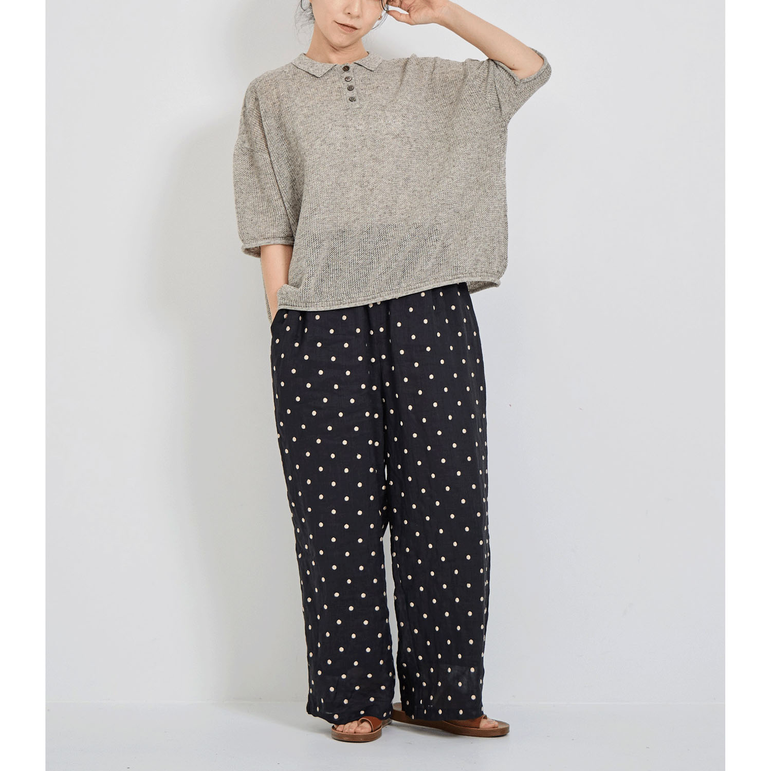 YURK geniet van 鹿の子編みPOLO - 画像6