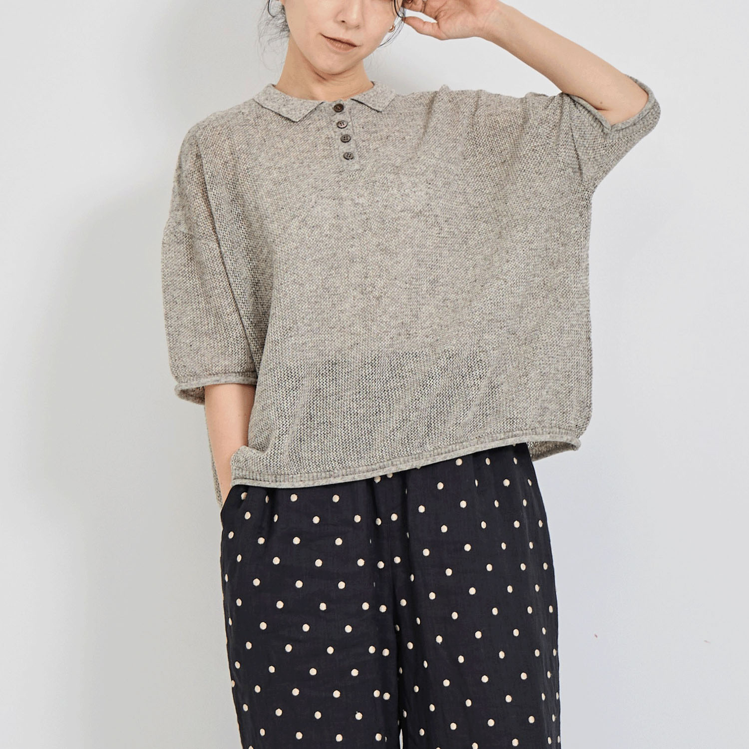 YURK geniet van 鹿の子編みPOLO