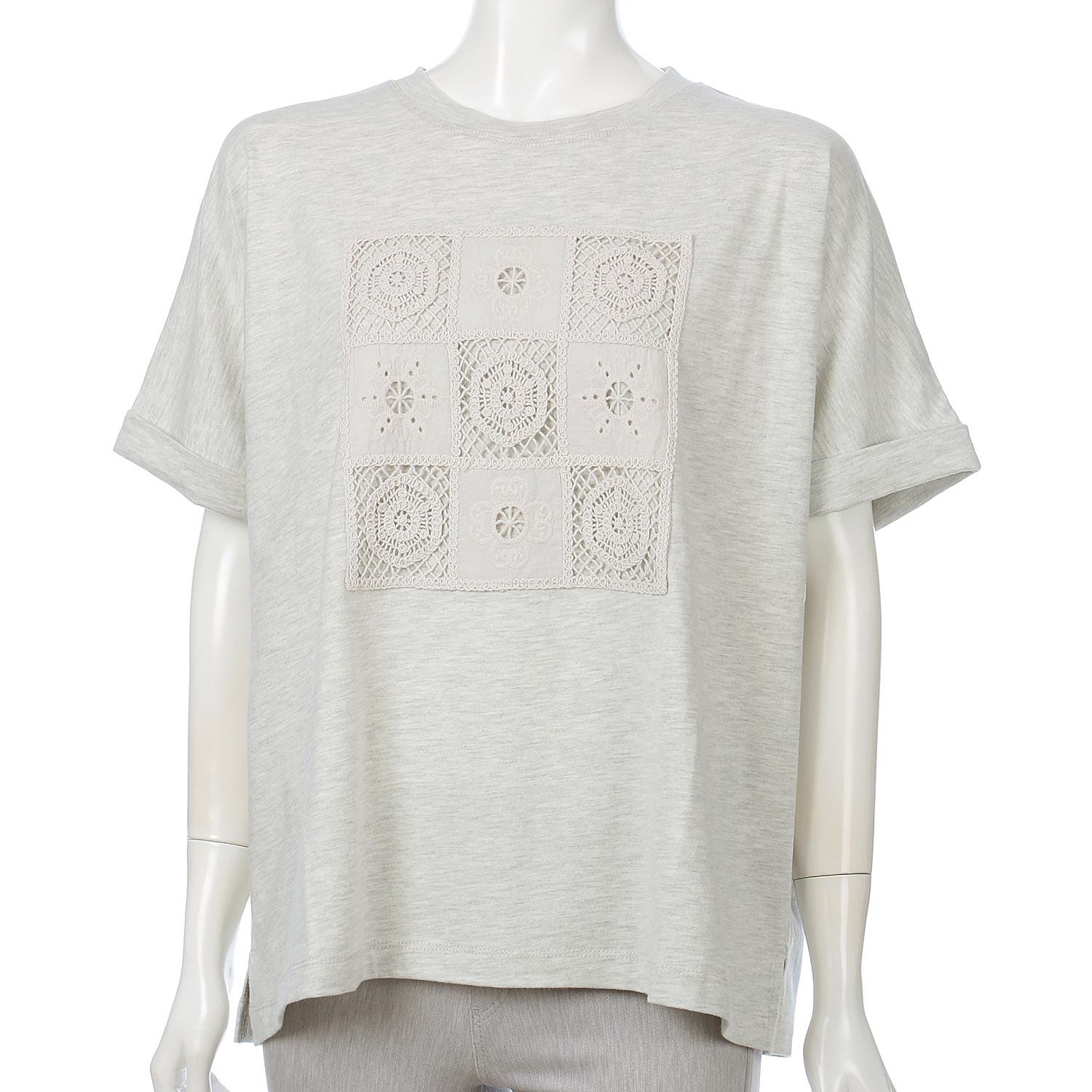 YURK geniet van パッチワークレースT