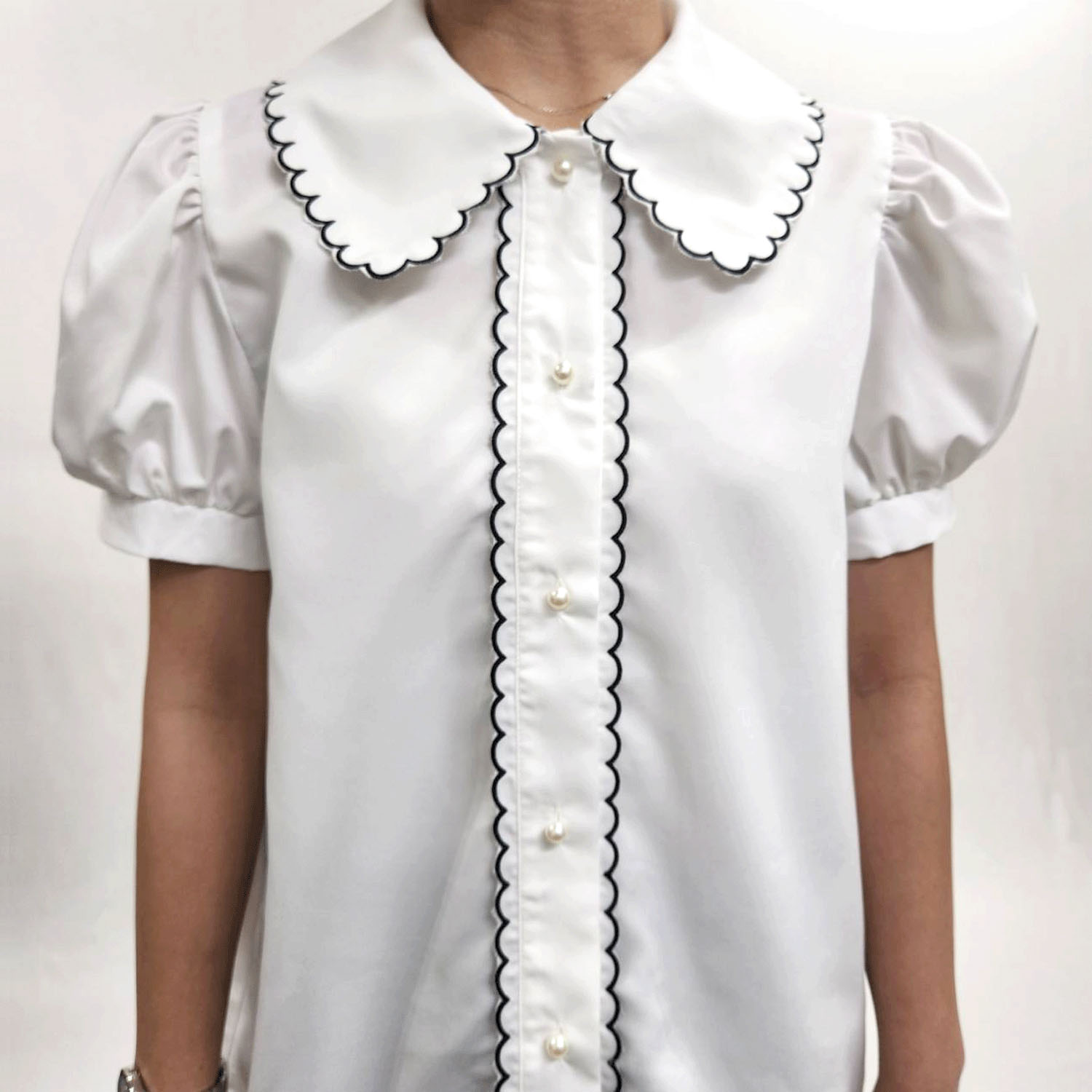 スカラップデザインブラウス - 画像5