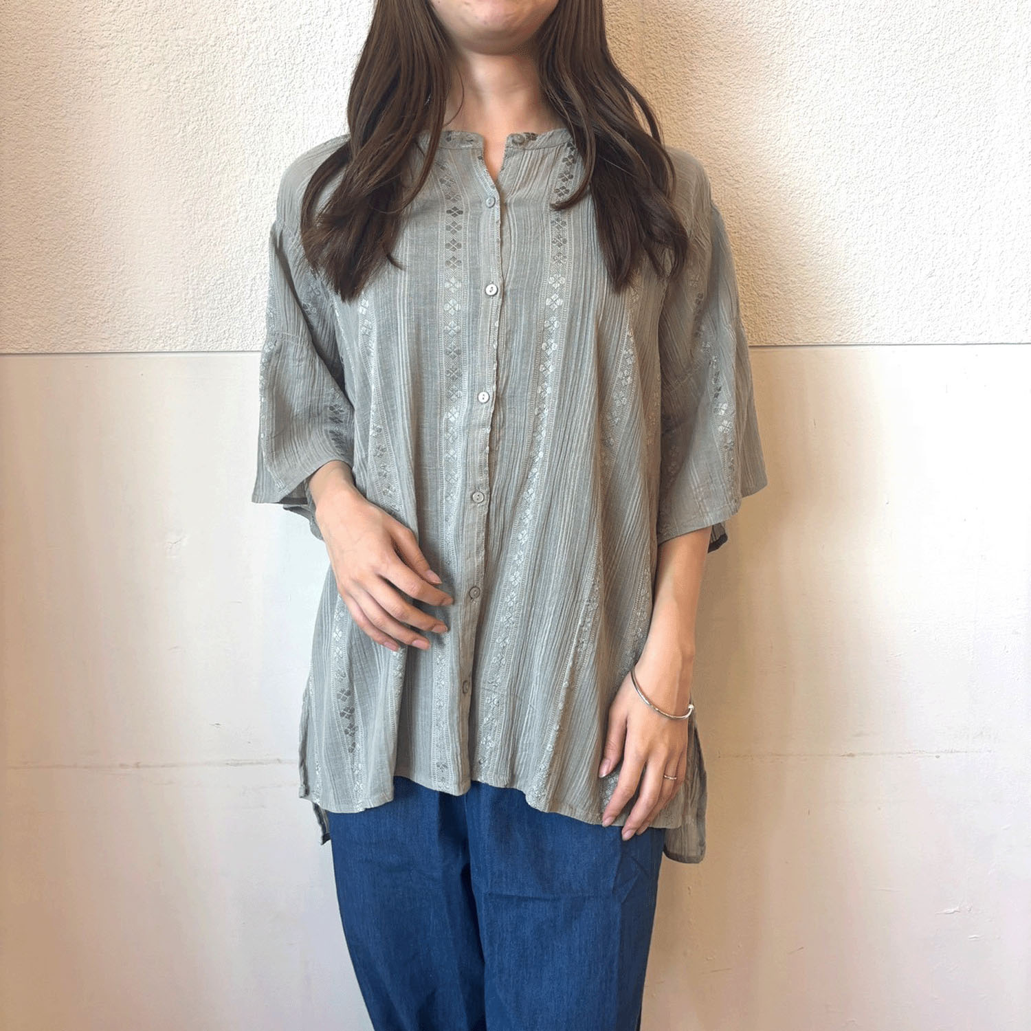 【LUPILIEN】 シャーリングブラウス