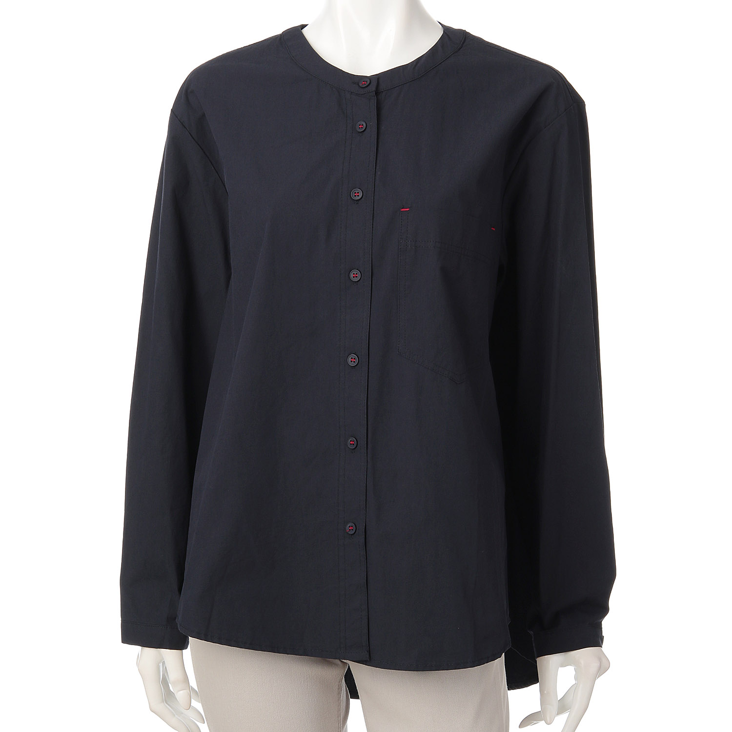 MAKITO ノーカラーステッチ配色ブラウス - 画像14