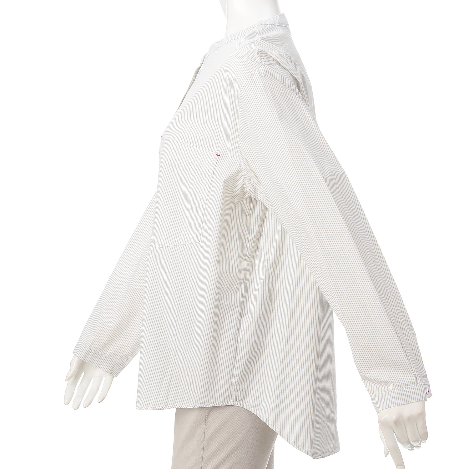 MAKITO ノーカラーステッチ配色ブラウス - 画像10