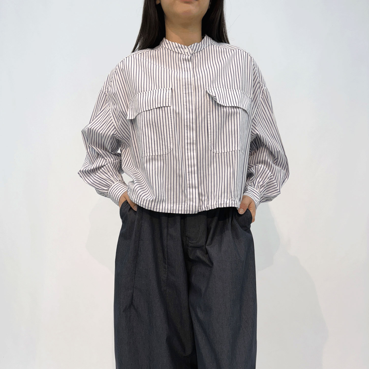 MAKITO  ストライプ裾ドローストリングジャケット