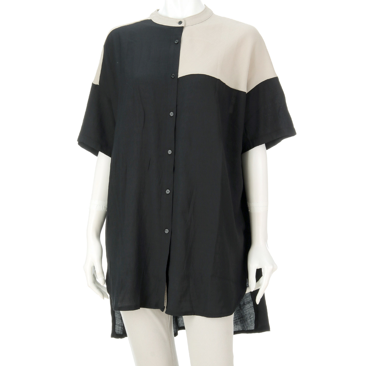 my life 切替配色チュニックシャツ - 画像3