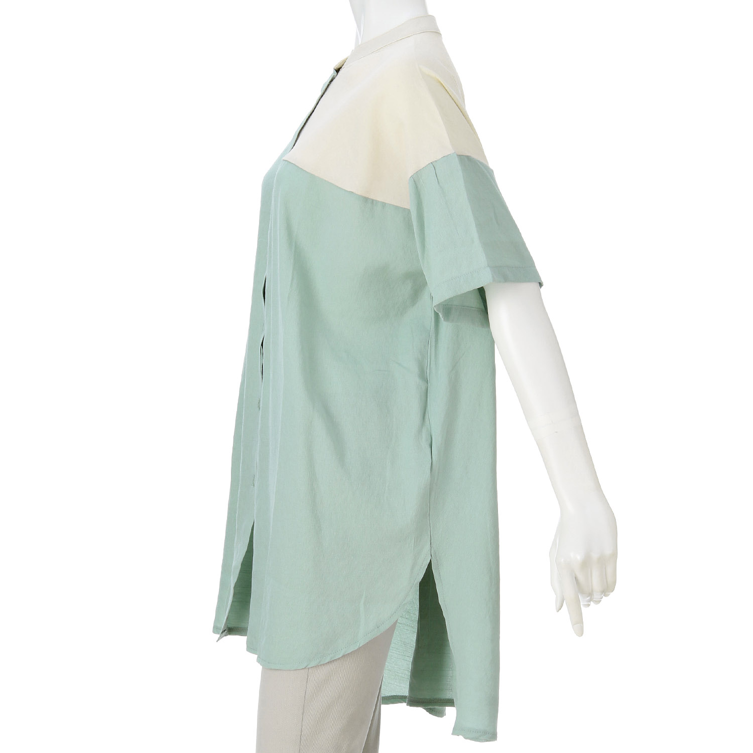 my life 切替配色チュニックシャツ - 画像8