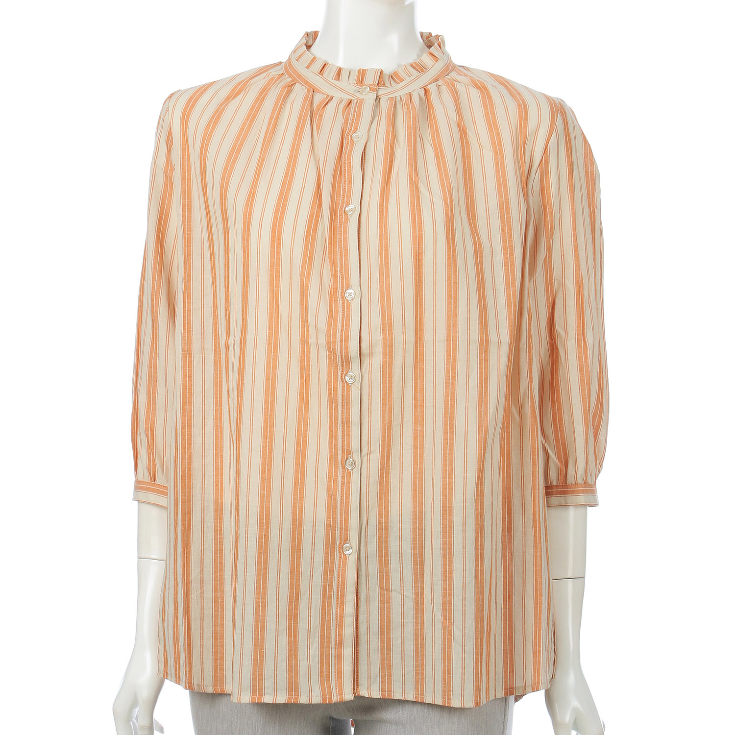 ストライプフリルネックシャツ - 画像3