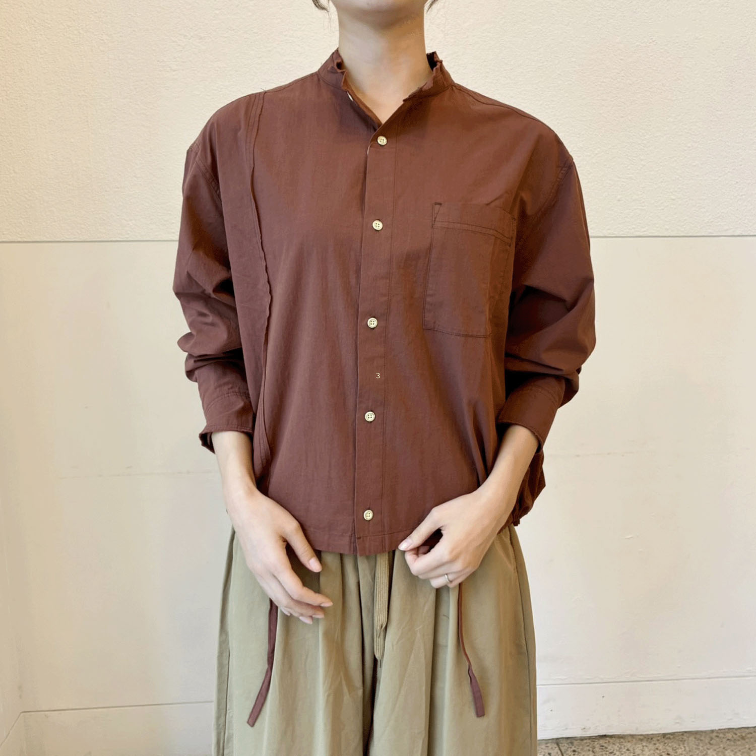 【CUBE SUGAR】ワッシャーポプリンカットオフシャツ