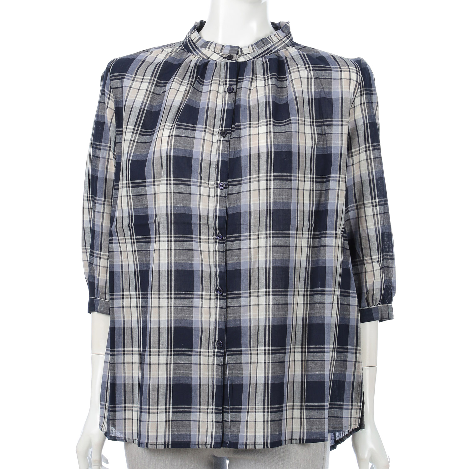 チェックフリルネックシャツ - 画像8