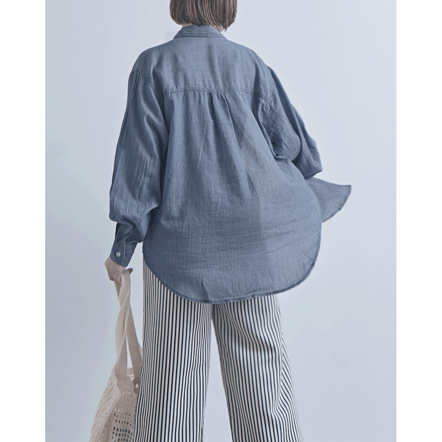 シアーデニム胸両ポケシャツ - 画像14