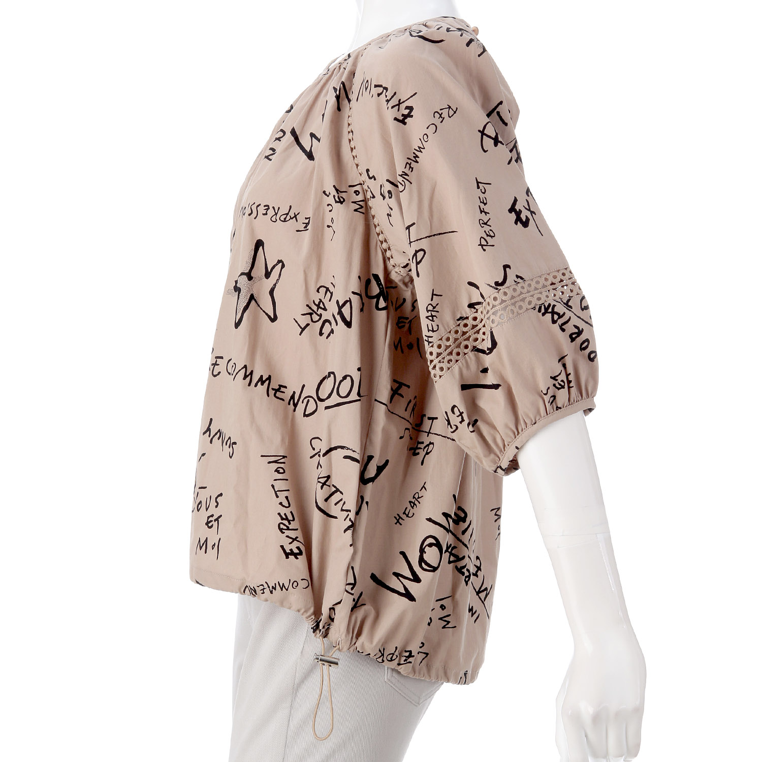 英字プリントブラウス - 画像4