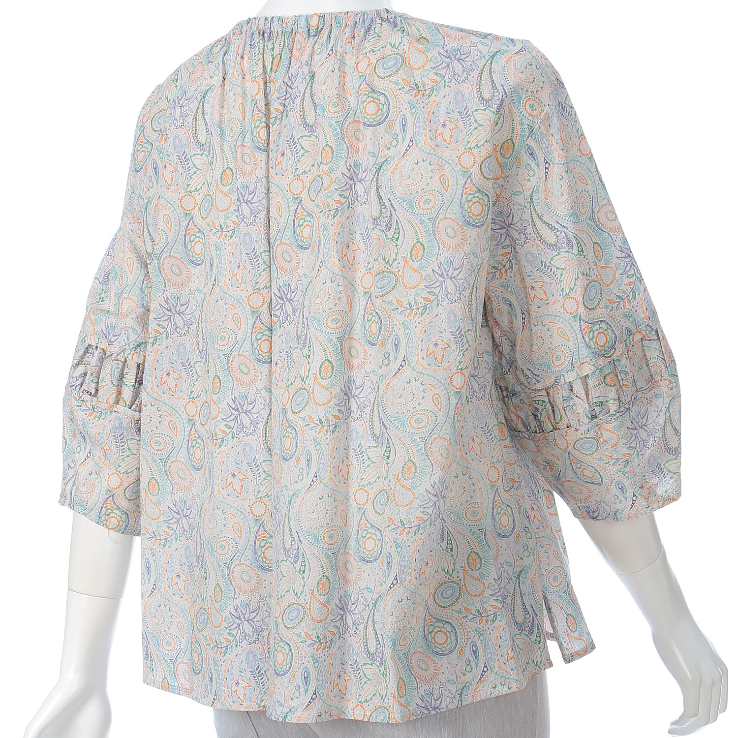 リバティペイズリー柄ブラウス - 画像4