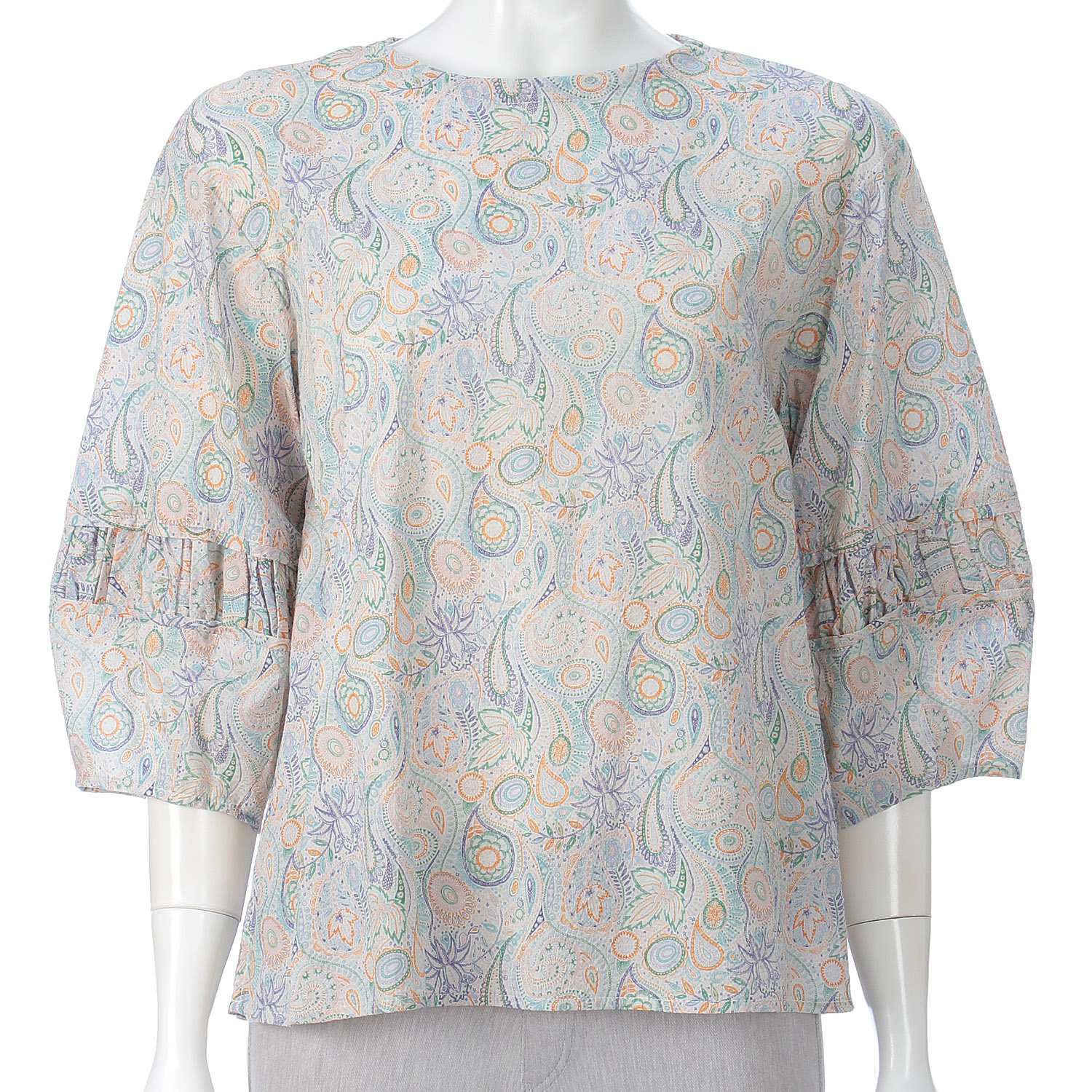 リバティペイズリー柄ブラウス