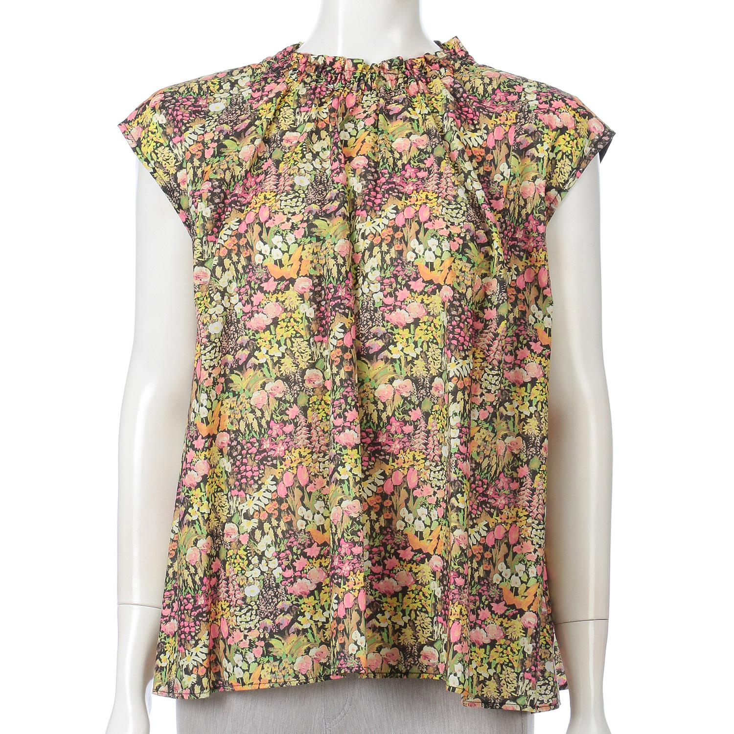 リバティフラワープリント柄ブラウス - 画像2