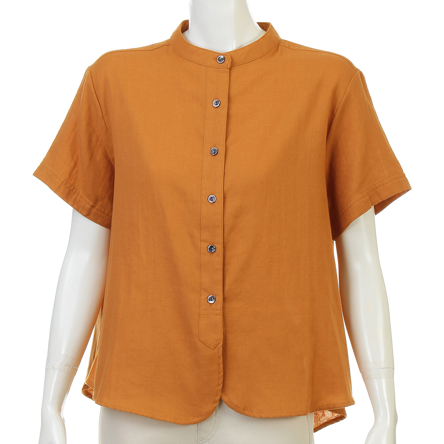 ガーゼバンドカラーブラウス - 画像3