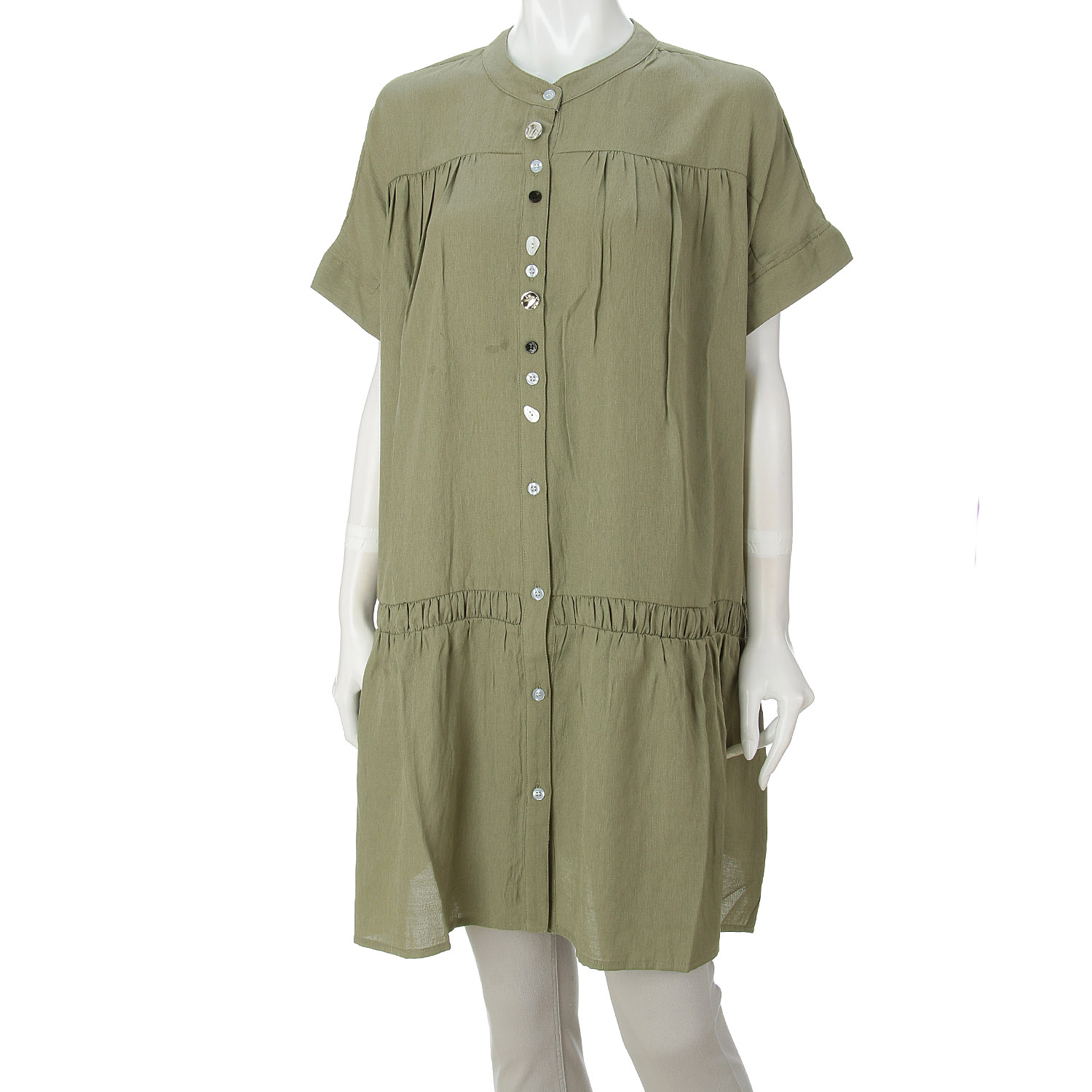 【my life】 ギャザー切替多釦チュニック - 画像11