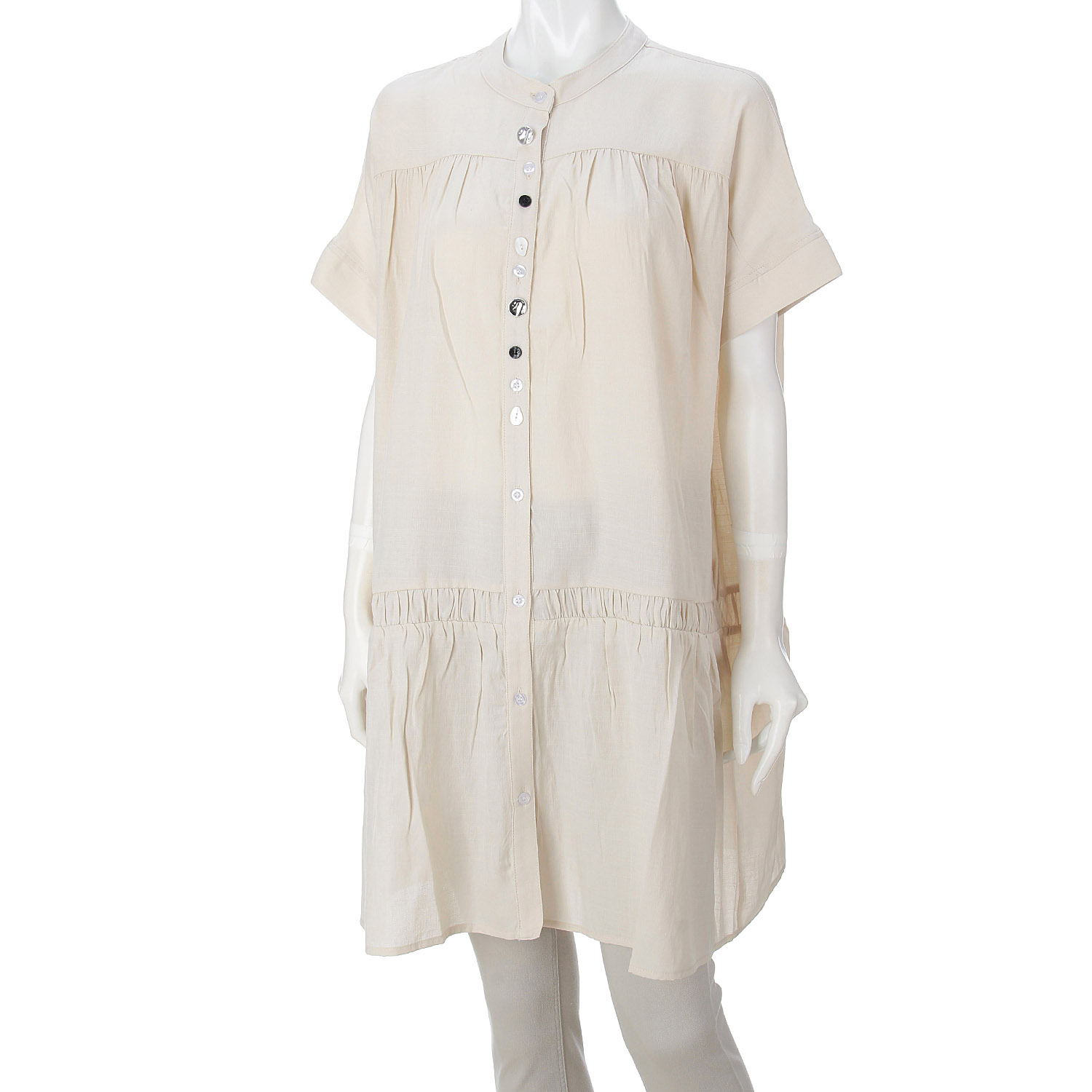 【my life】 ギャザー切替多釦チュニック - 画像6