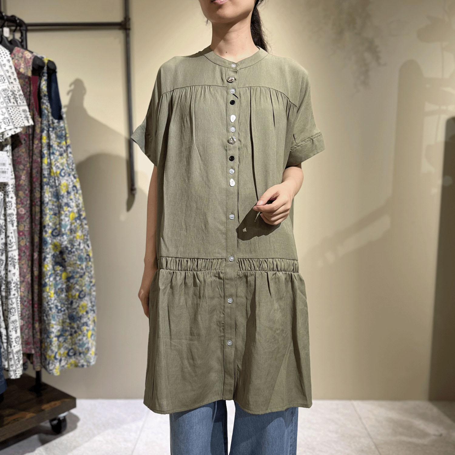 【my life】 ギャザー切替多釦チュニック - 画像10