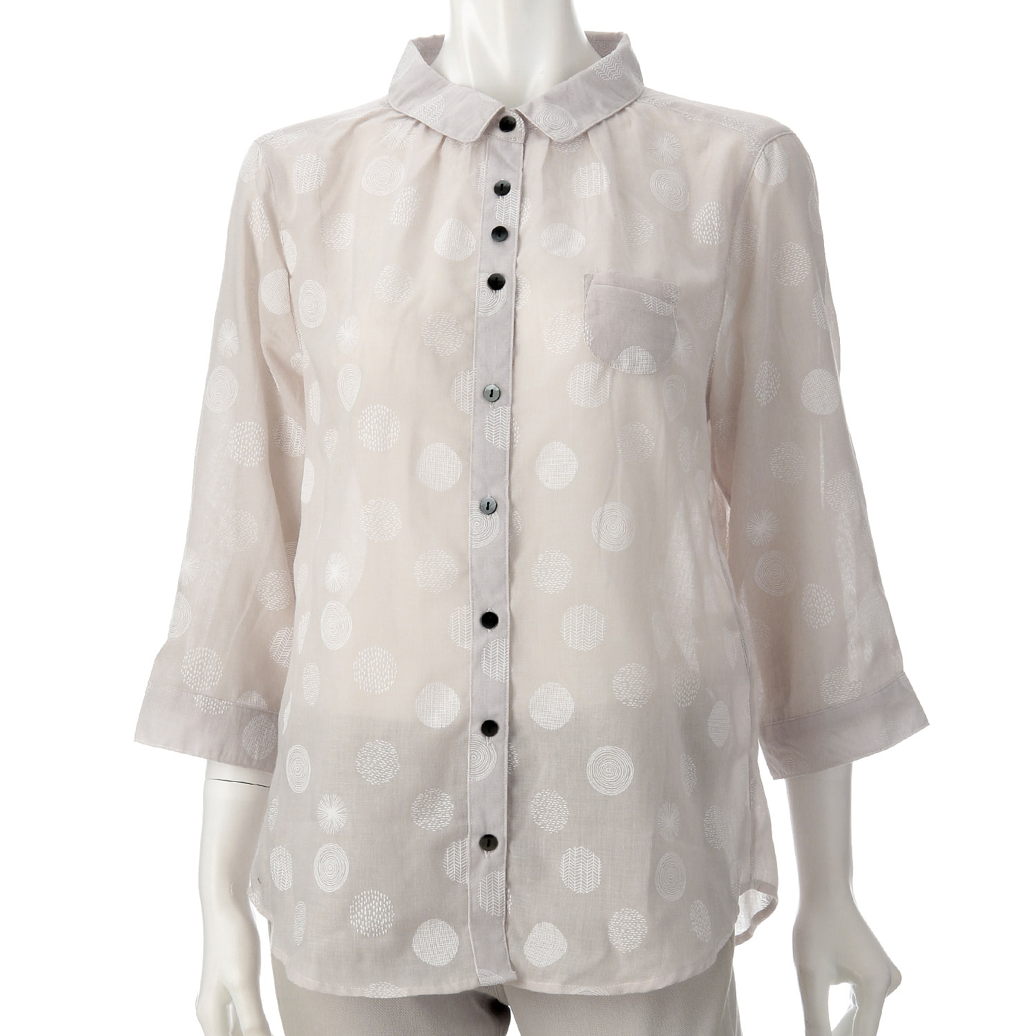 発砲プリントブラウス