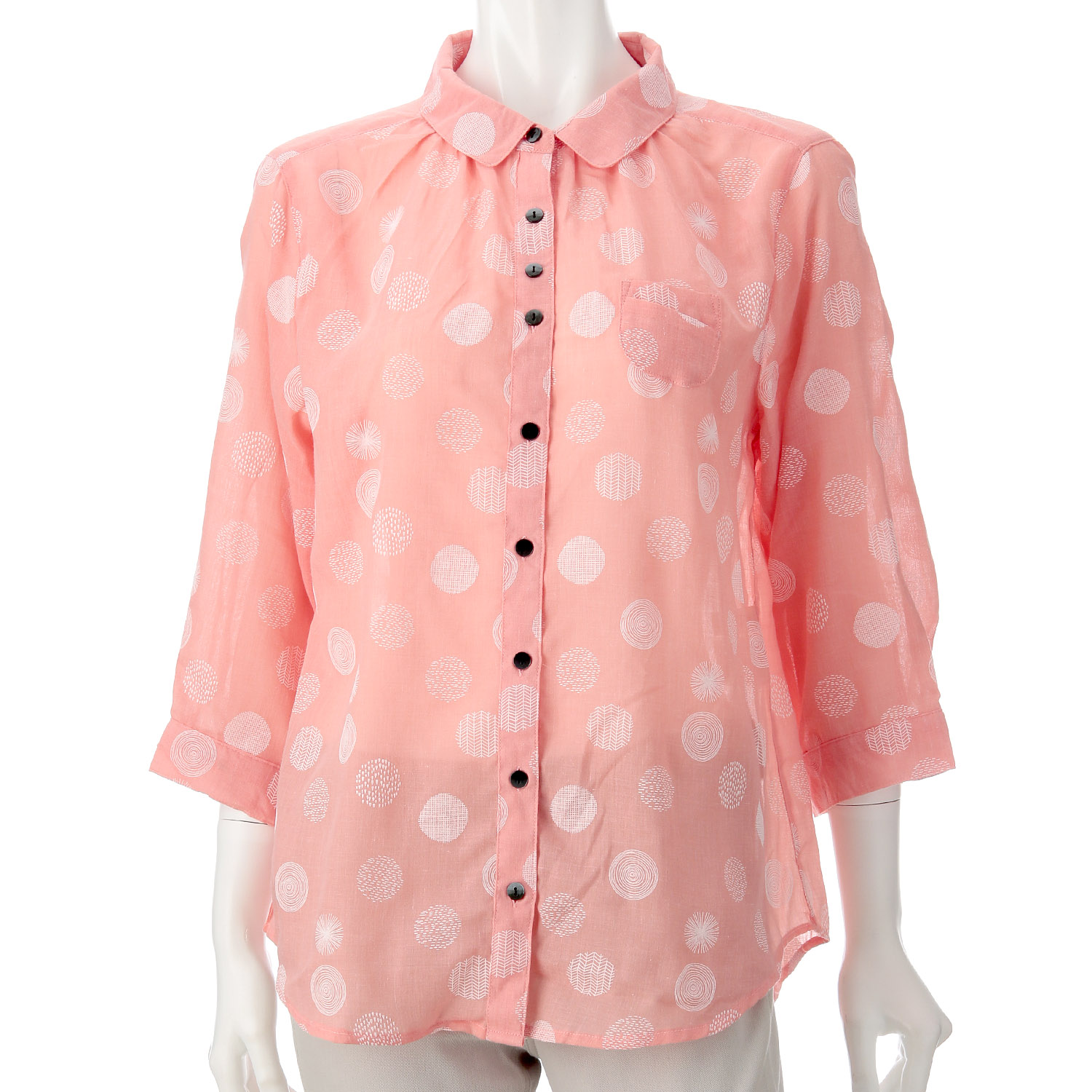 発砲プリントブラウス