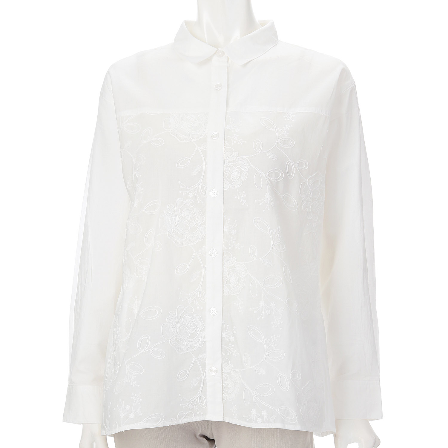 綿シフォンコード刺繍ブラウス - 画像2