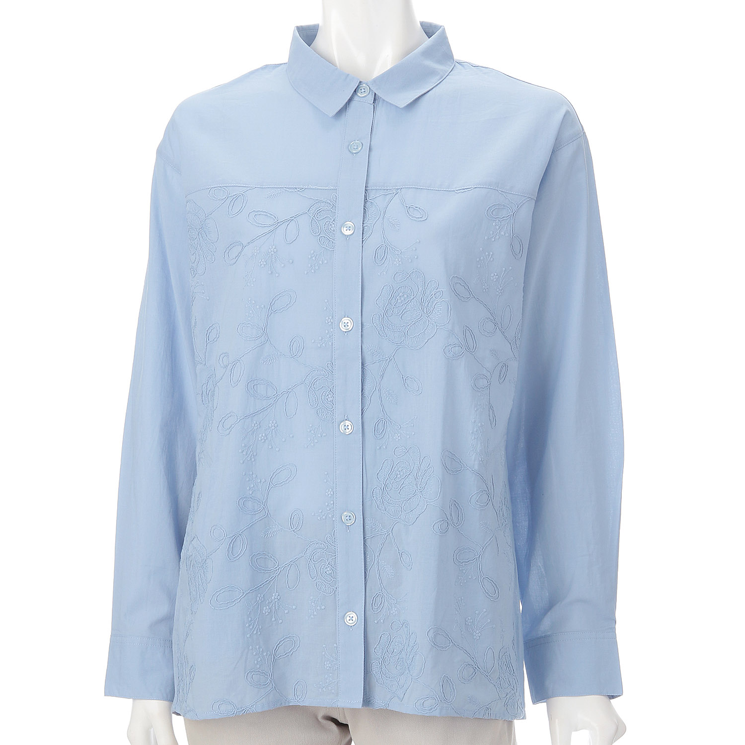 綿シフォンコード刺繍ブラウス - 画像4