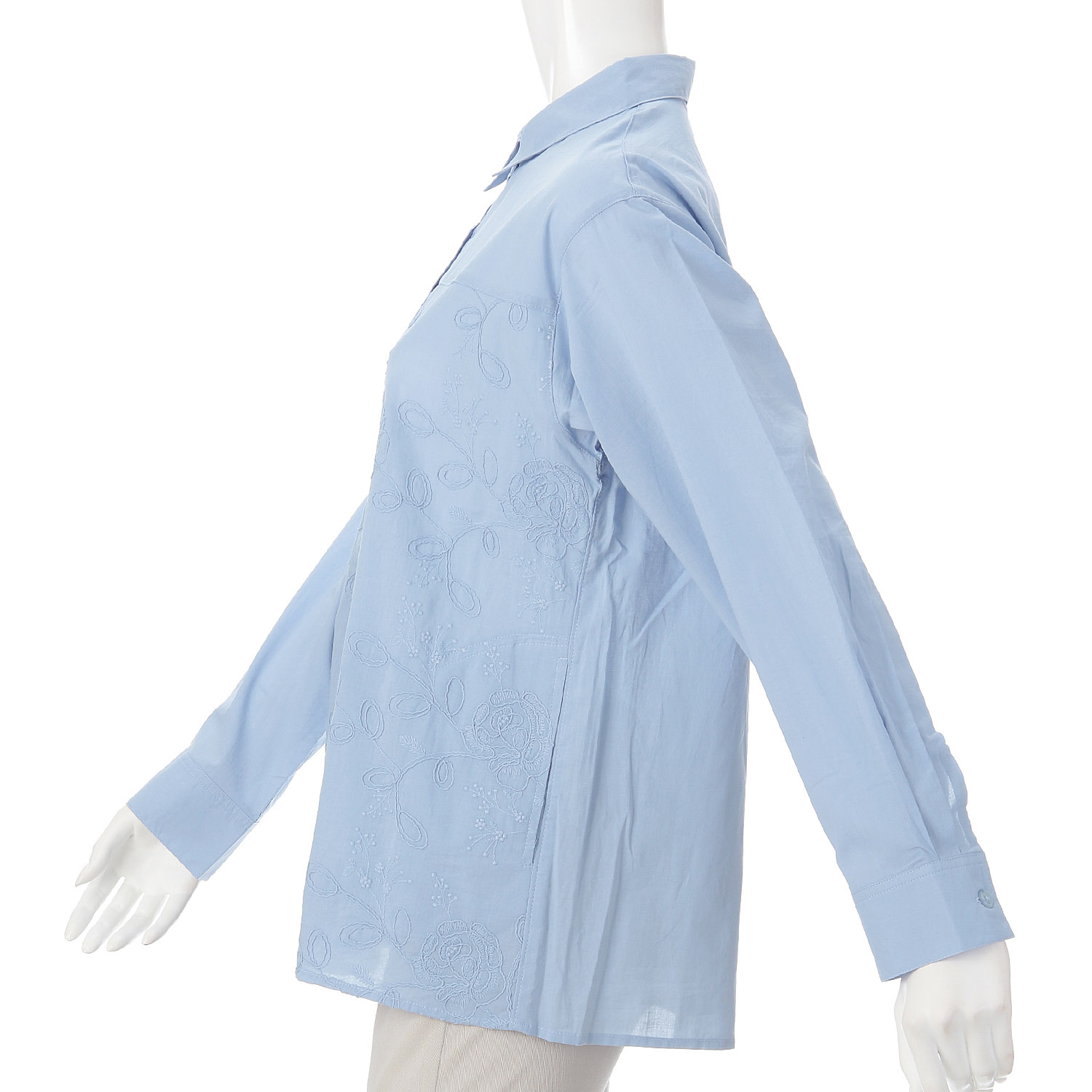 綿シフォンコード刺繍ブラウス - 画像5