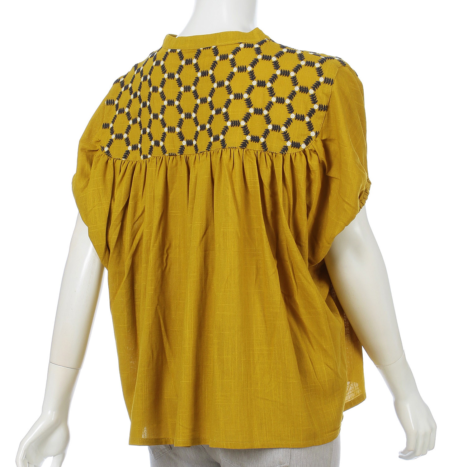 刺繍ギャザー入りドルマンブラウス - 画像4