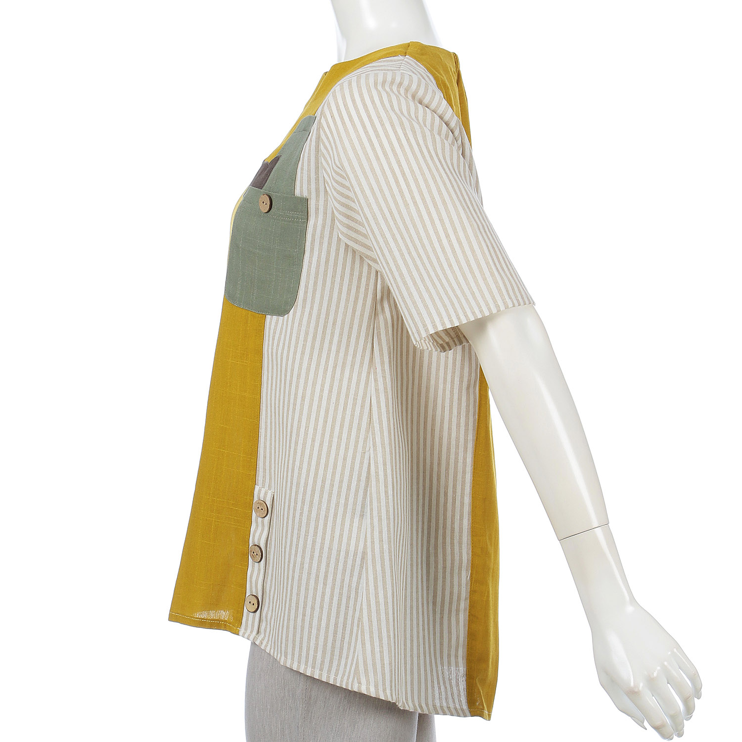 ストライプ切替ネコモチーフプルオーバー - 画像5