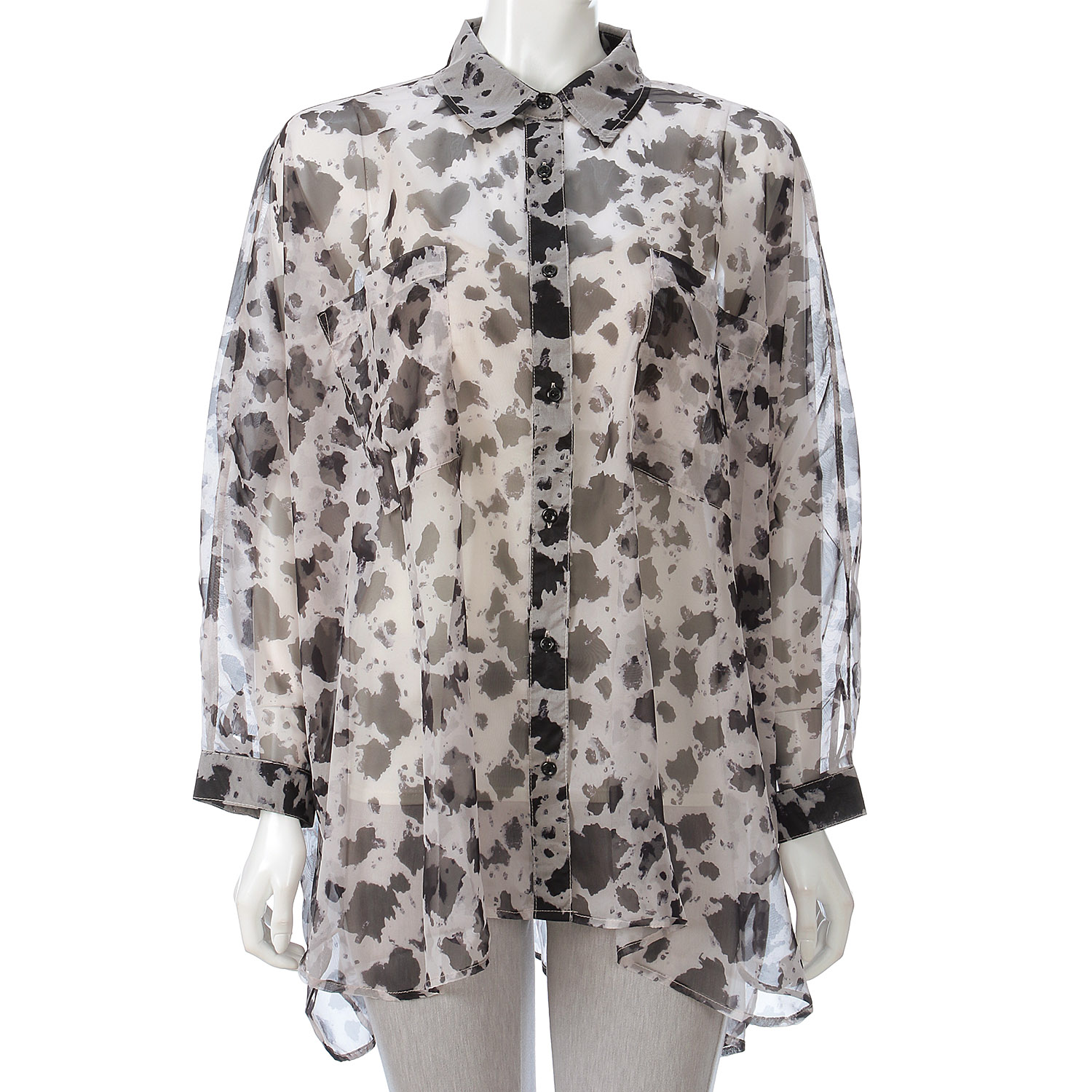 シアー柄ドルマンシャツ - 画像6