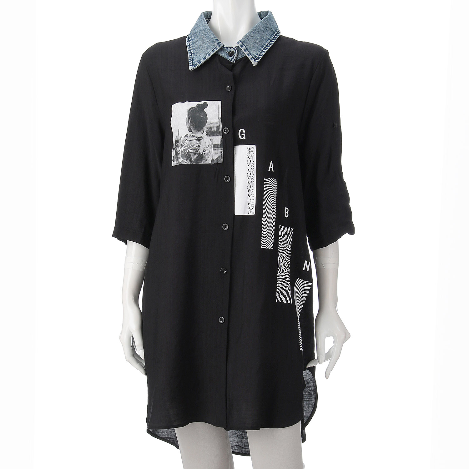 デニムカラーブラウス - 画像2