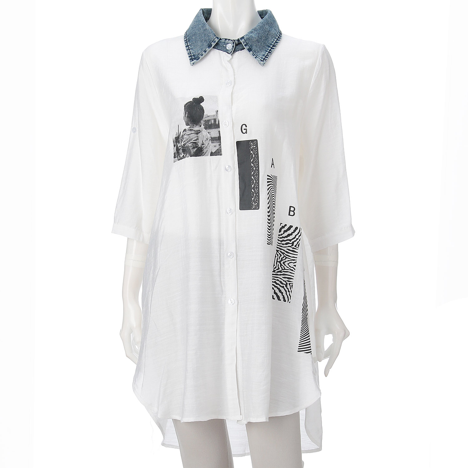 デニムカラーブラウス