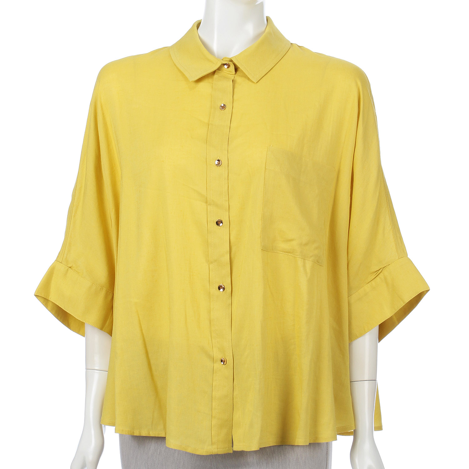 綿麻洗いシャツブラウス