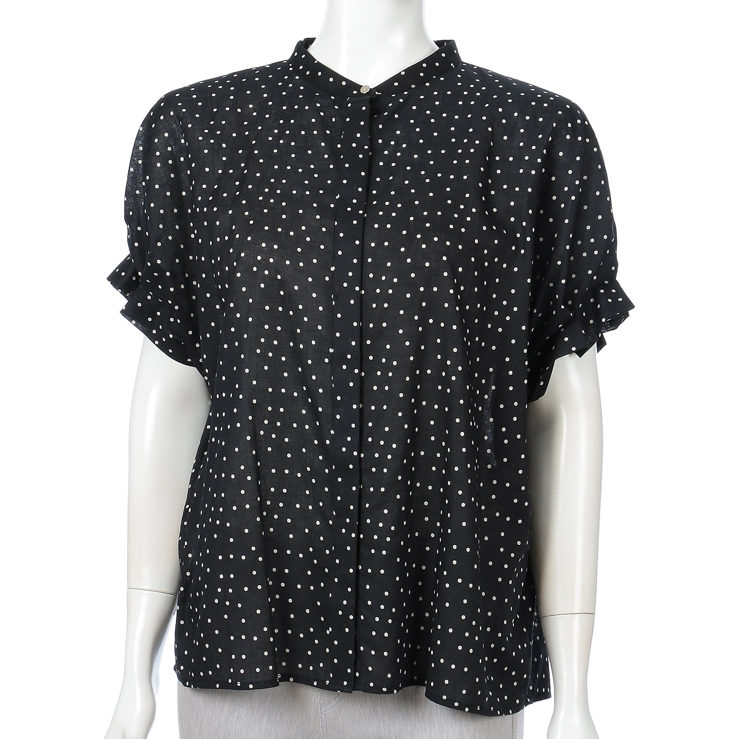 綿麻ドットプリントブラウス - 画像2