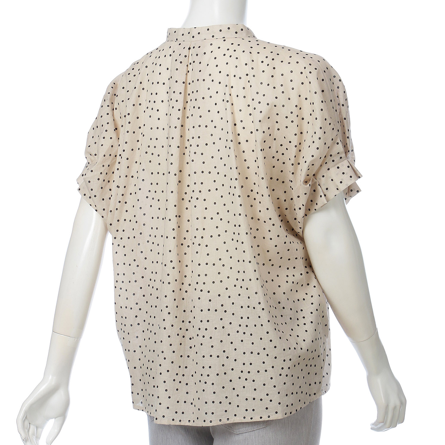 綿麻ドットプリントブラウス - 画像4