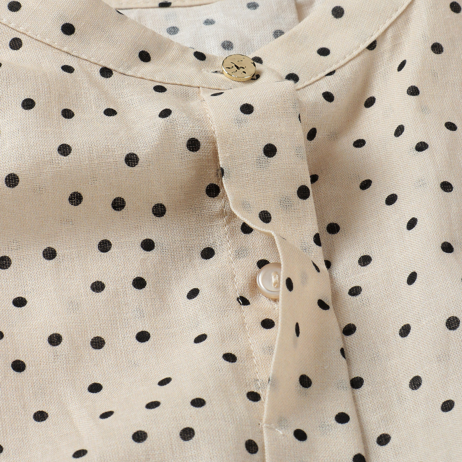 綿麻ドットプリントブラウス - 画像6