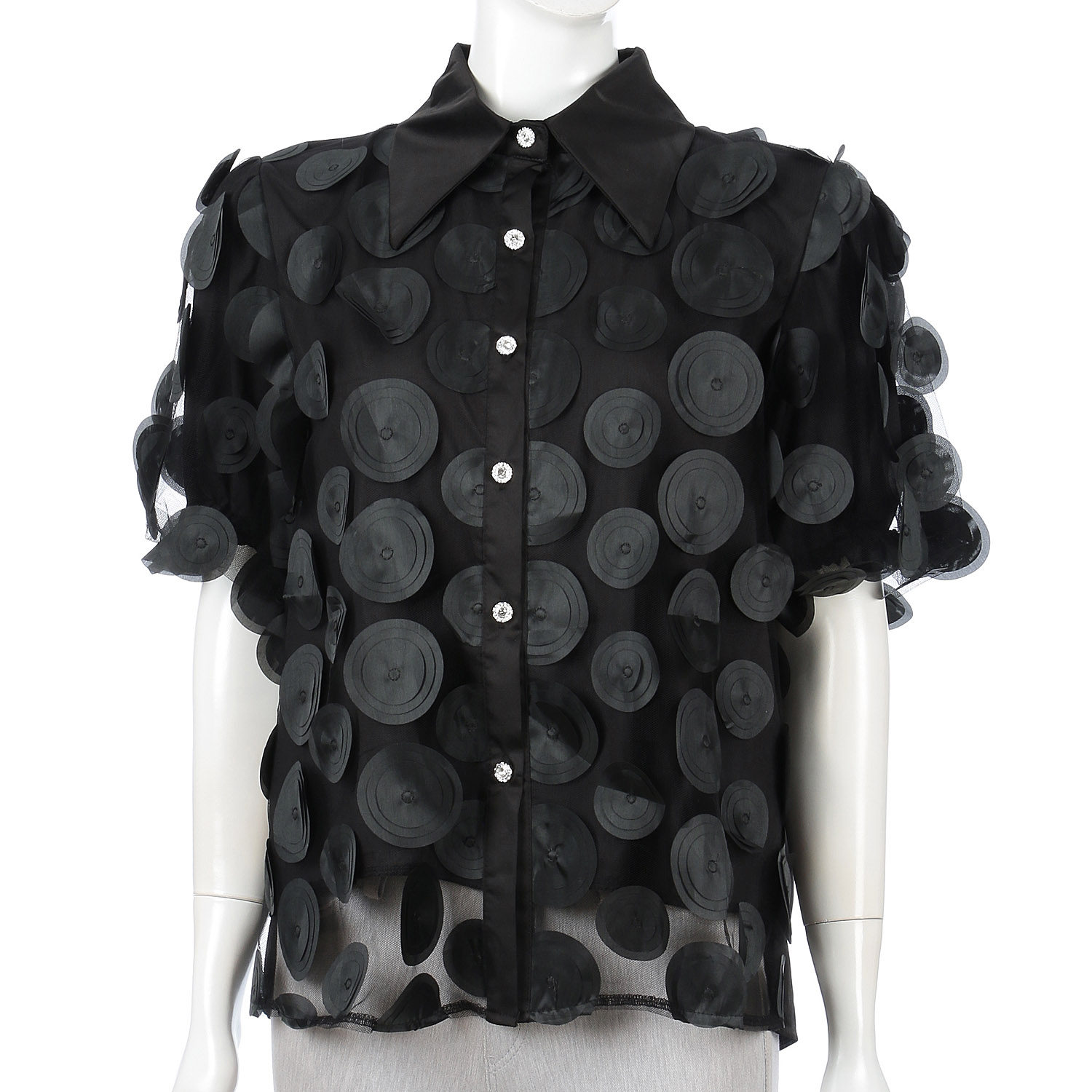 サークルモチーフシアーブラウス - 画像4
