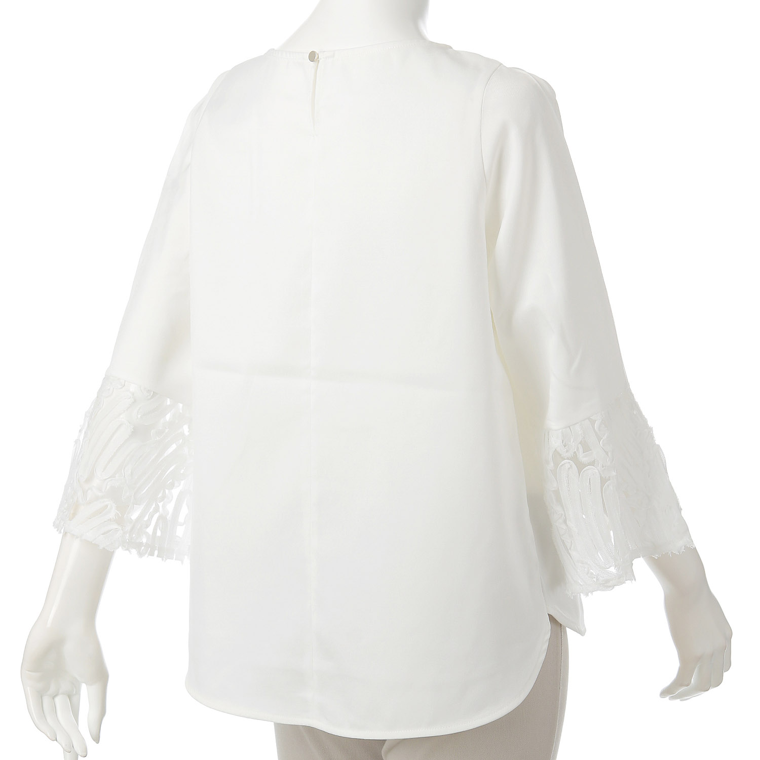 異素材切替スリーブブラウス - 画像5