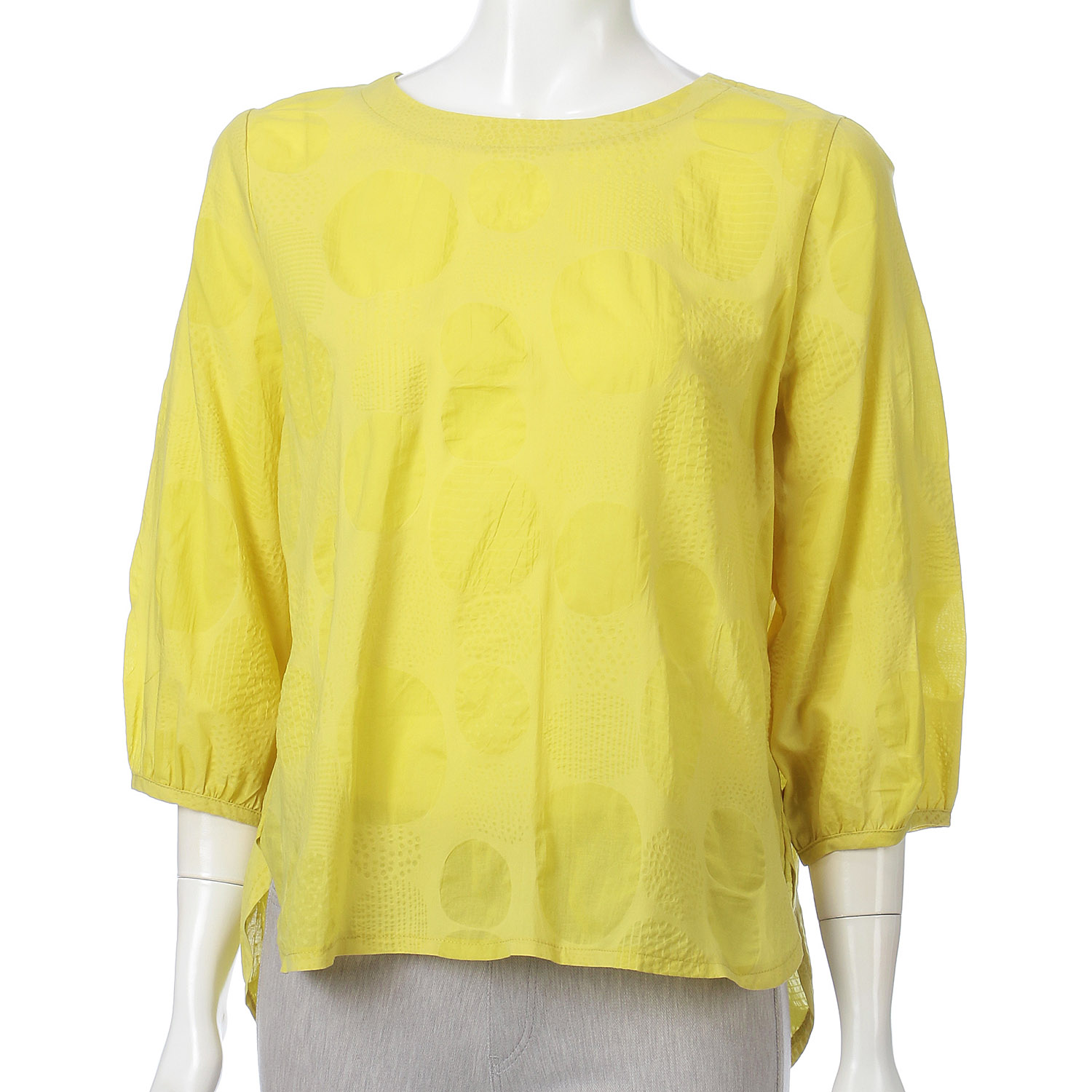 綿水玉塩縮チュニック - 画像3