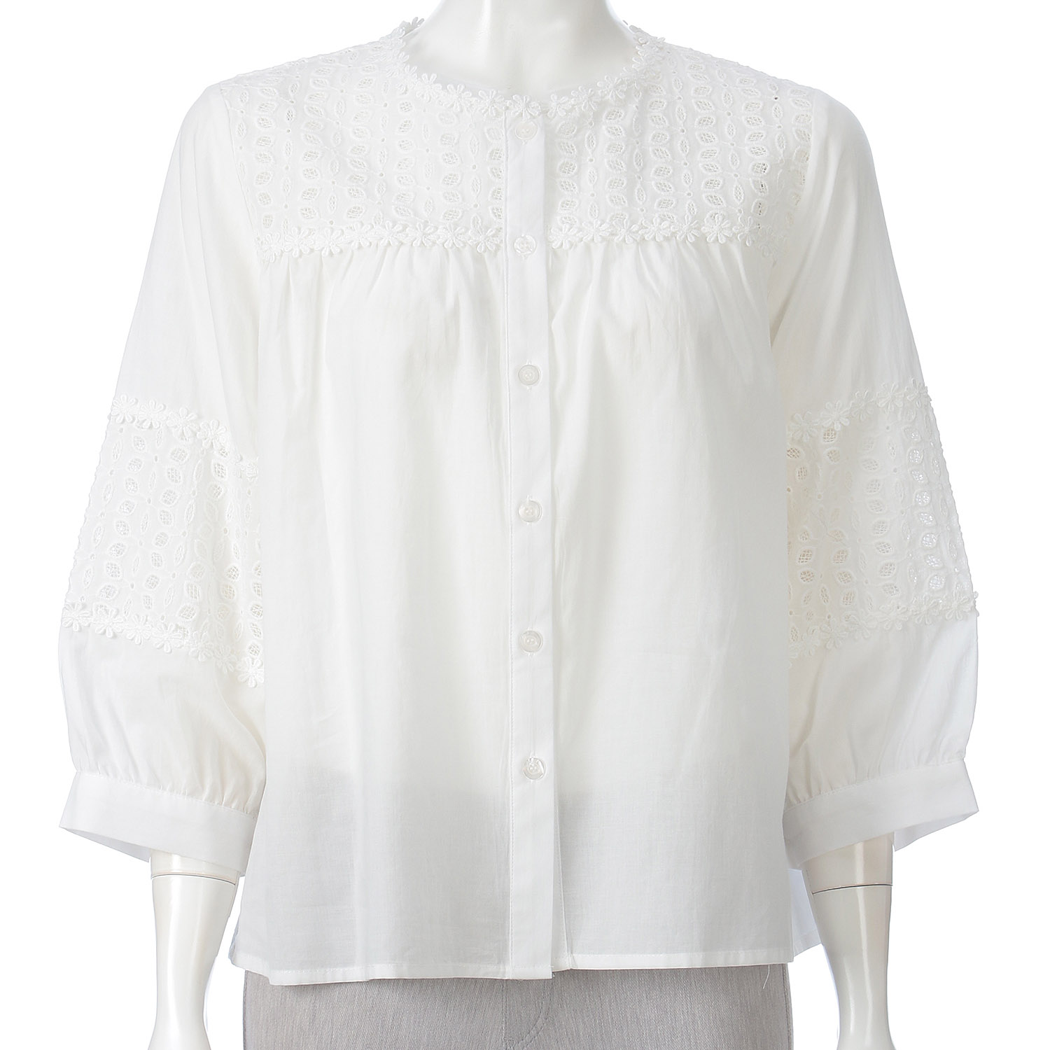 綿刺繍ブラウス - 画像2