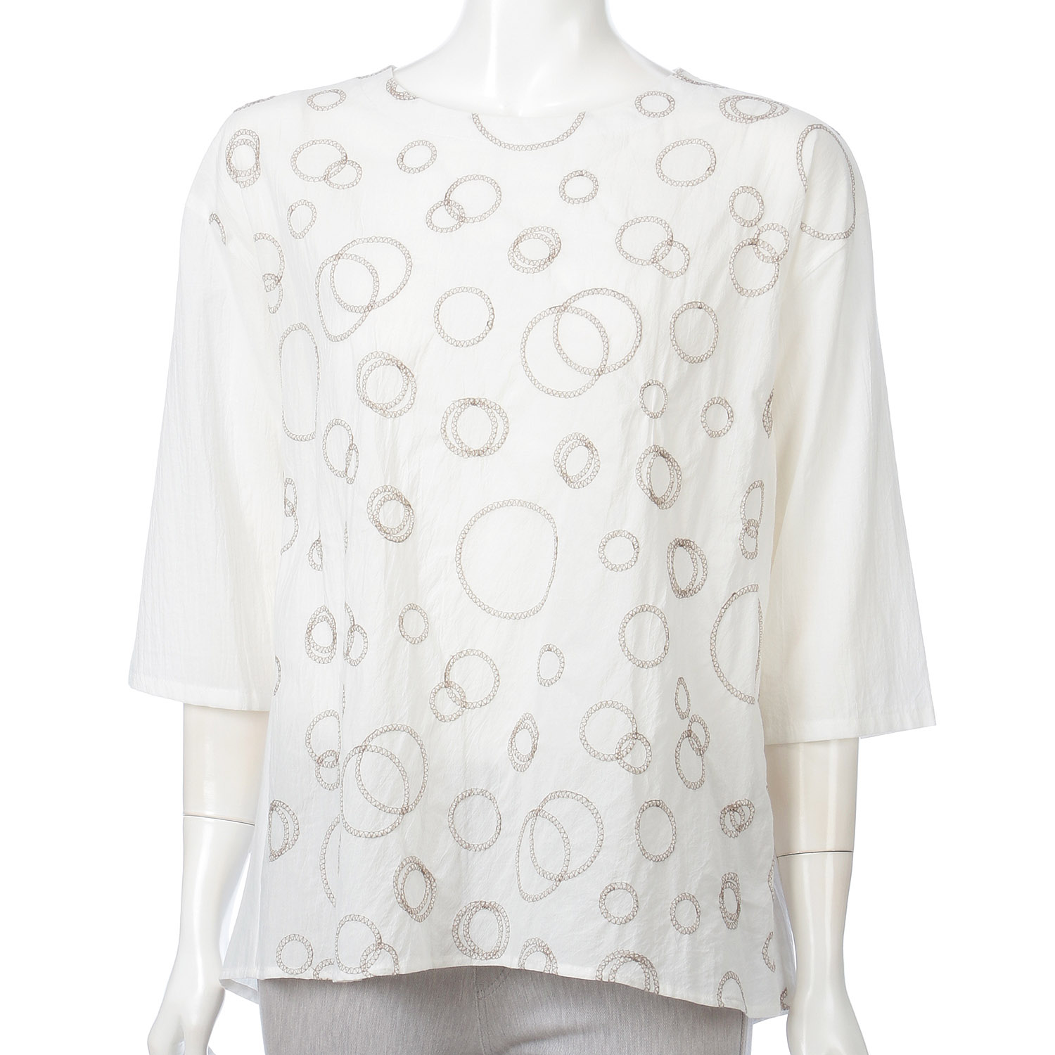 綿シャンブレー刺繍チュニック