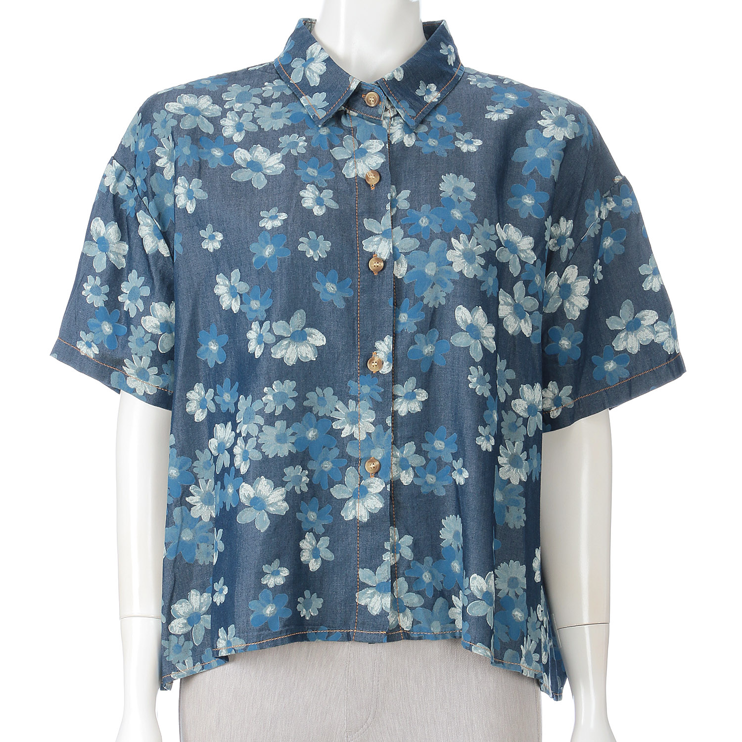 KhakiKoji フローラルドロップショルダーシャツ - 画像4