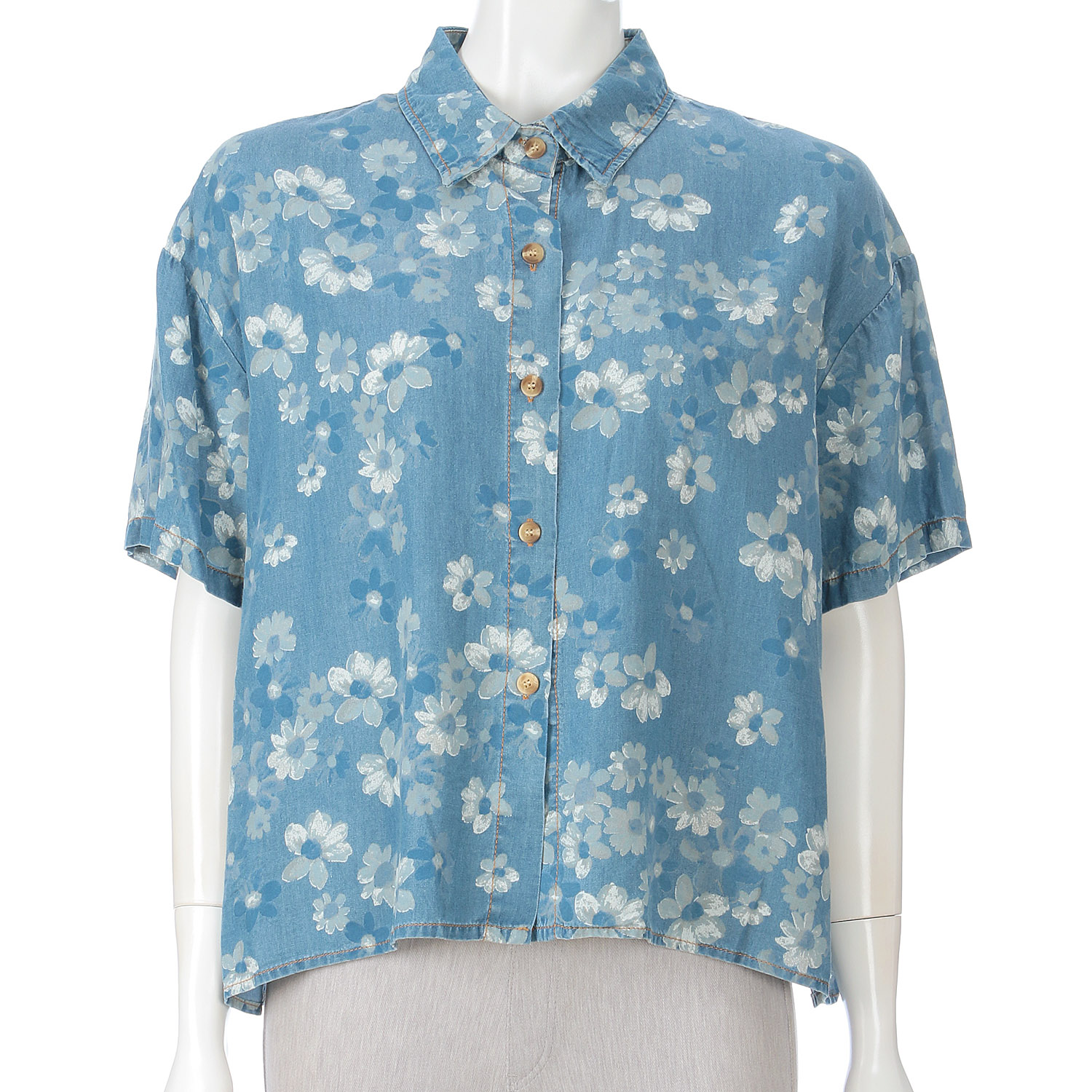 KhakiKoji フローラルドロップショルダーシャツ