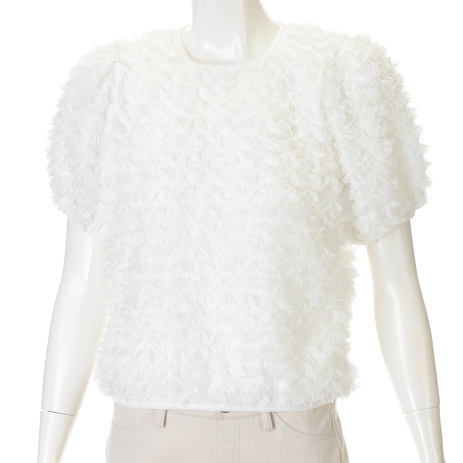 VERITE ペタルフリンジ半袖プルオーバー