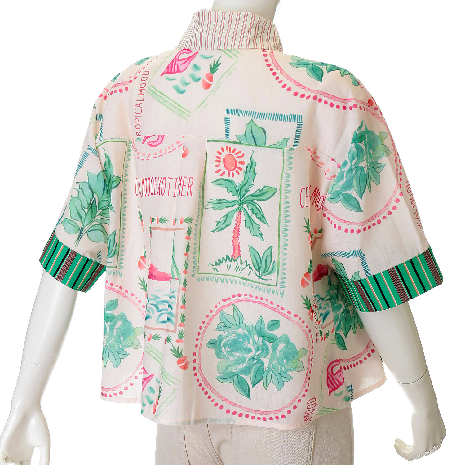 VERITE MIXプリント半袖ブラウス - 画像2