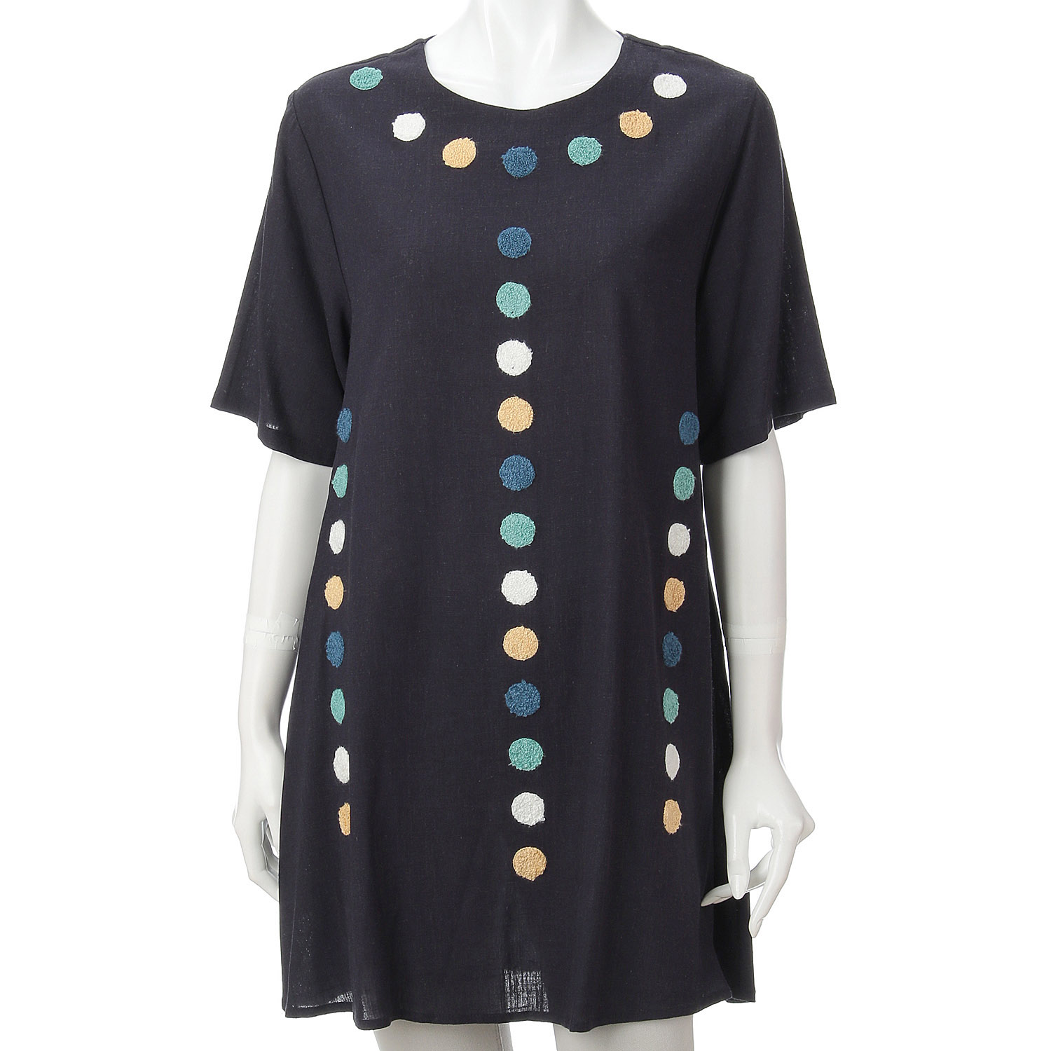 レーヨン混水玉刺繍チュニック - 画像8