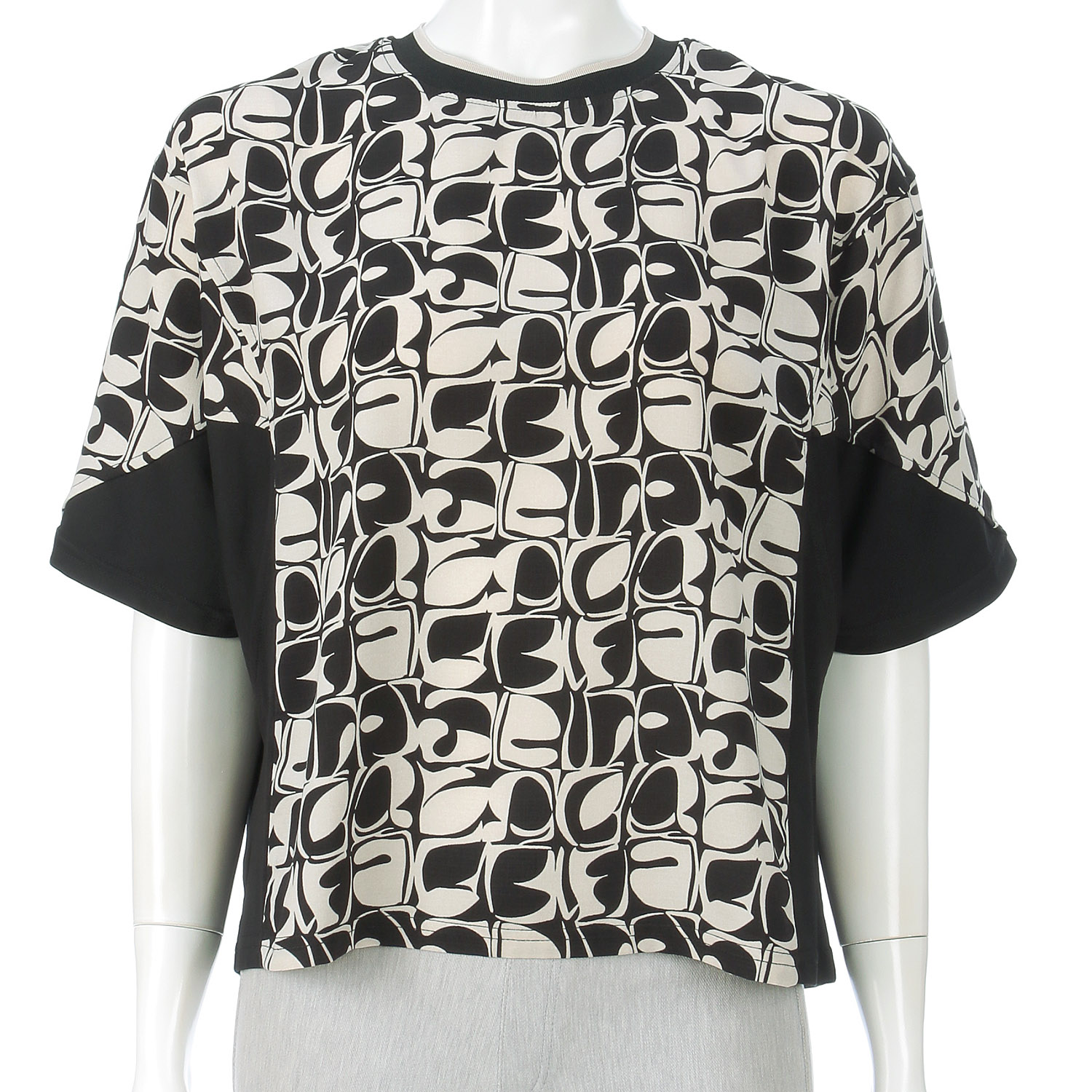 幾何プリント異素材MIXプルオーバー - 画像2