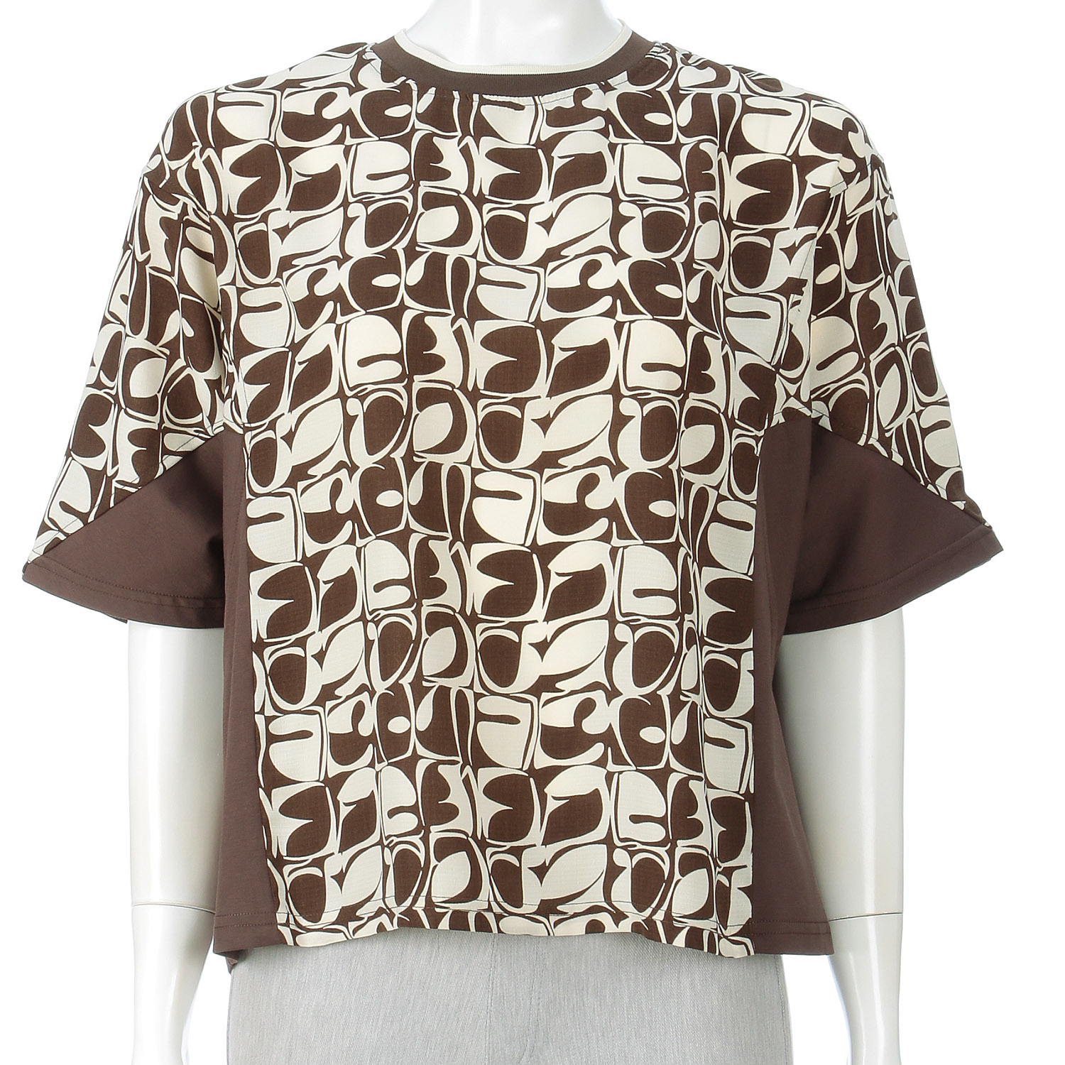 幾何プリント異素材MIXプルオーバー - 画像3