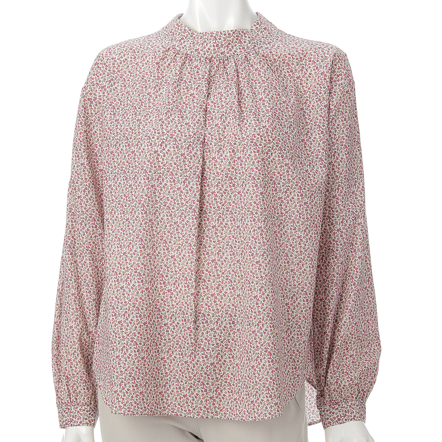 小花柄プリントかぶりブラウス